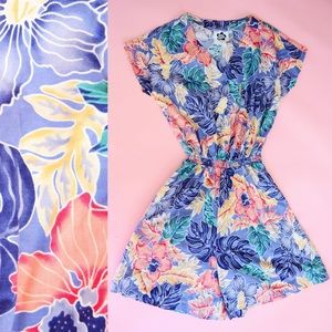 🌺 Vintage Hilo Hattie Tropical Floral Romper 🌺